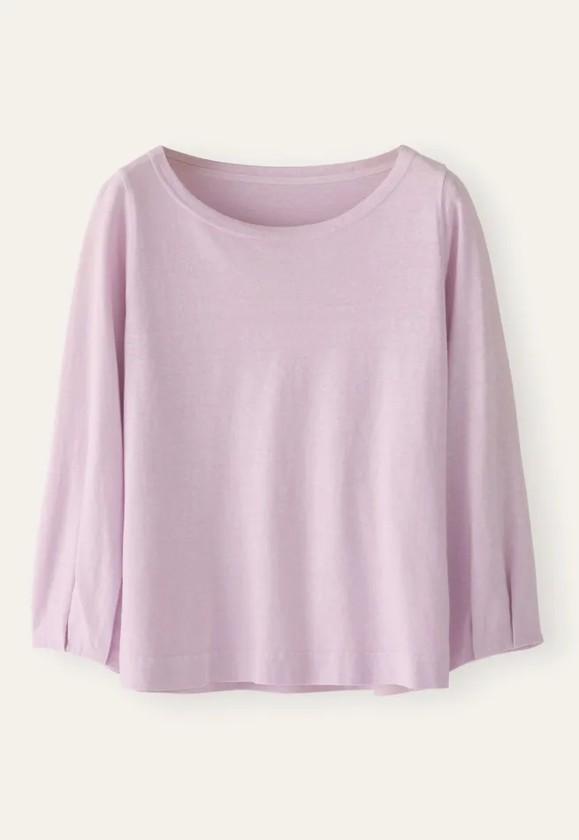 Poetry Fashion TShirt and Tops Women Pleatedcuff Jersey Top Soft Lilac