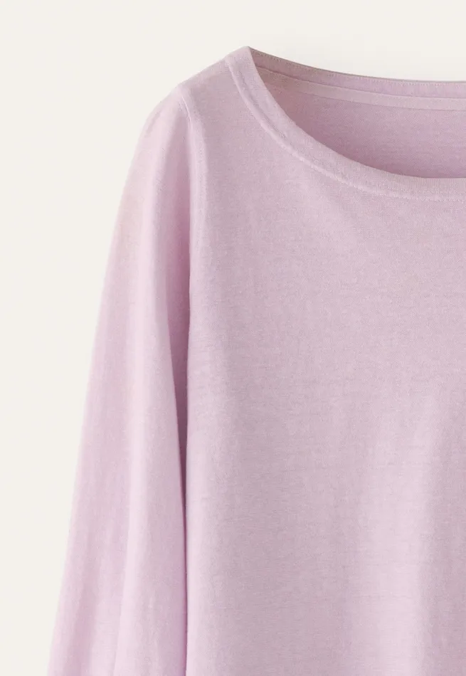 Poetry Fashion TShirt and Tops Women Pleatedcuff Jersey Top Soft Lilac