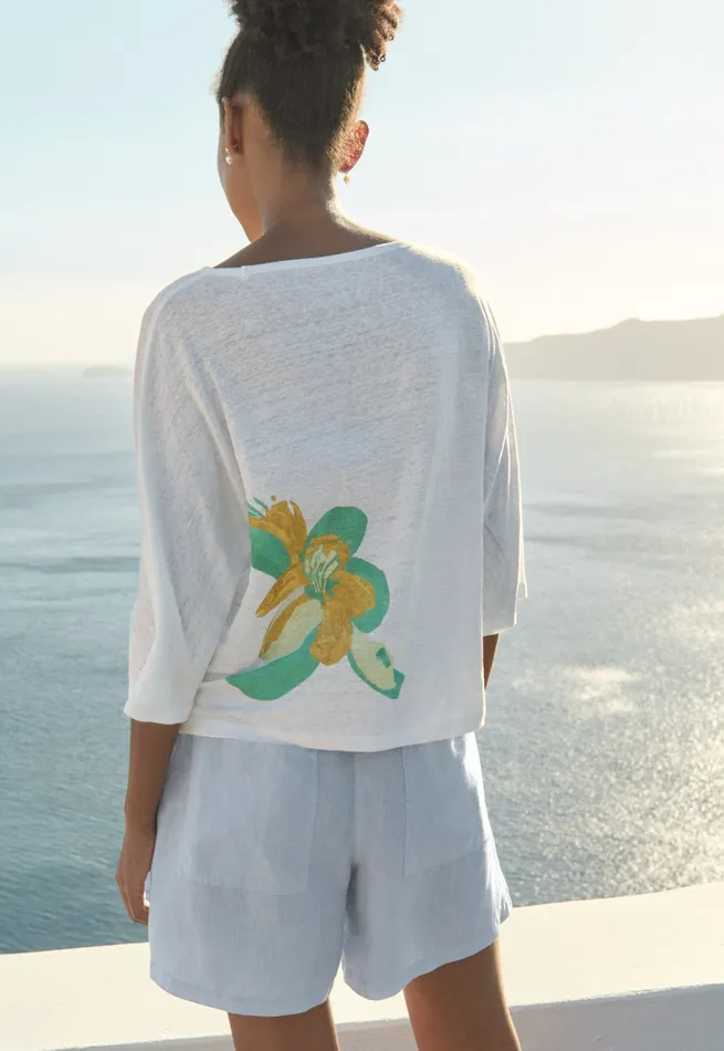 Poetry Fashion TShirt and Tops Women Printed Jersey Top Aqua Gold