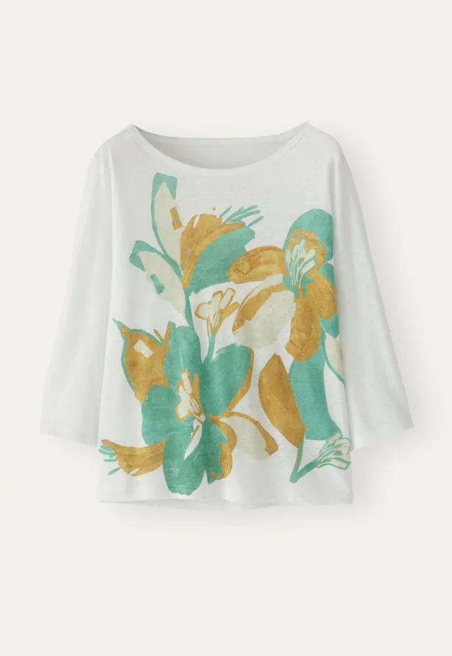 Poetry Fashion TShirt and Tops Women Printed Jersey Top Aqua Gold