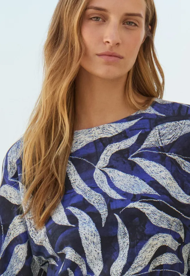 Poetry Fashion TShirt and Tops Women Printed Jersey Top Blue White