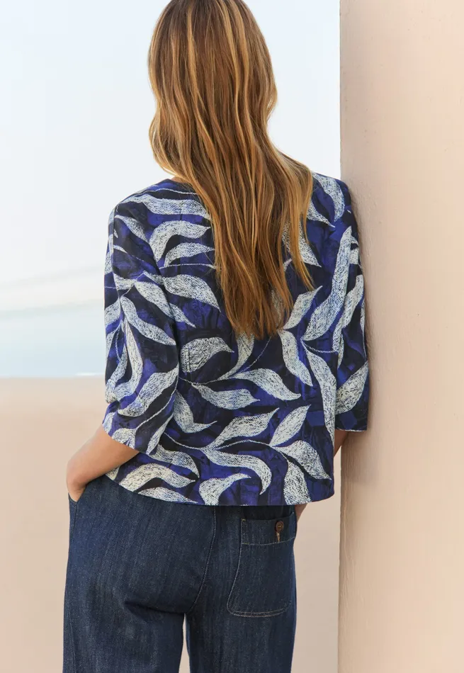 Poetry Fashion TShirt and Tops Women Printed Jersey Top Blue White