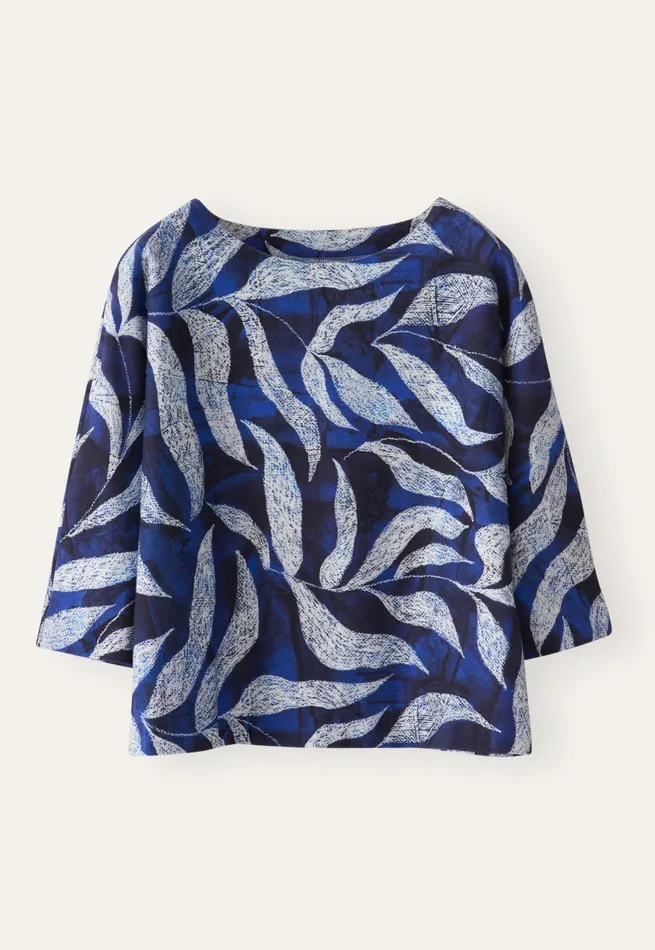 Poetry Fashion TShirt and Tops Women Printed Jersey Top Blue White