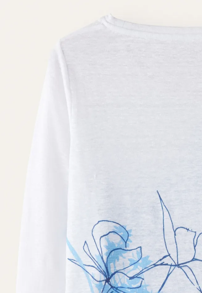 Poetry Fashion TShirt and Tops Women Printed Jersey Top Ocean White