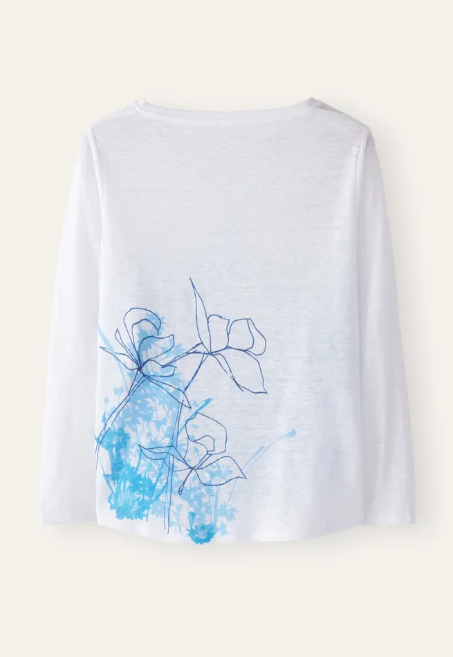 Poetry Fashion TShirt and Tops Women Printed Jersey Top Ocean White