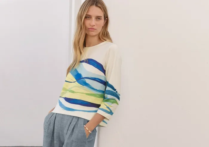 Poetry Fashion TShirt and Tops Women Printed Jersey Top Ocean Yellow