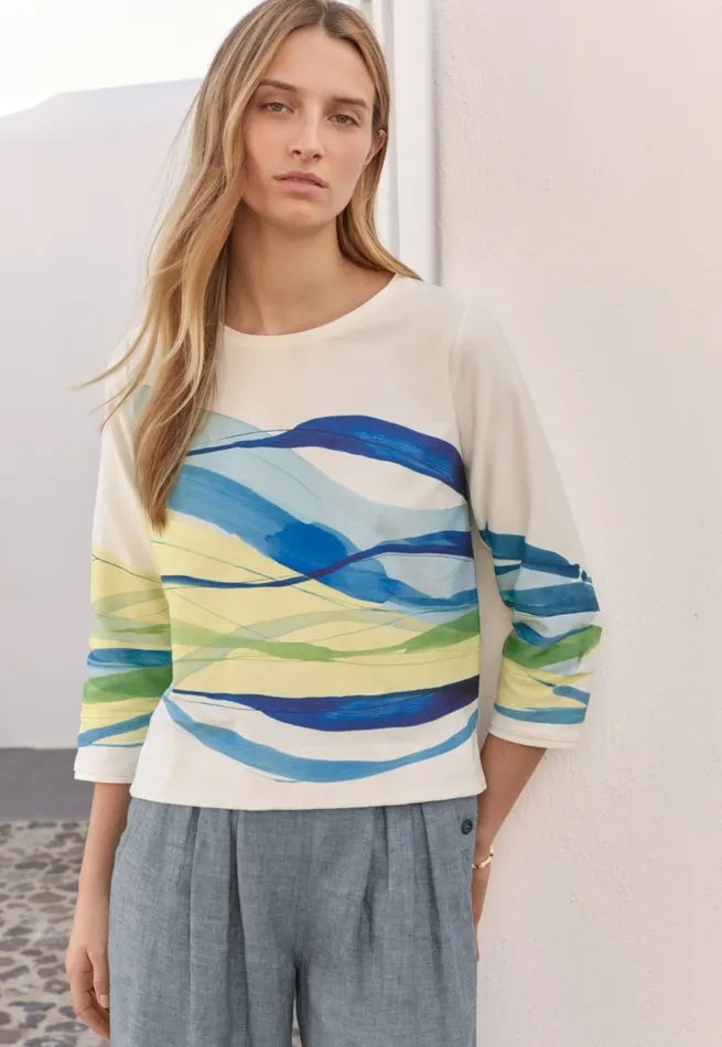 Poetry Fashion TShirt and Tops Women Printed Jersey Top Ocean Yellow