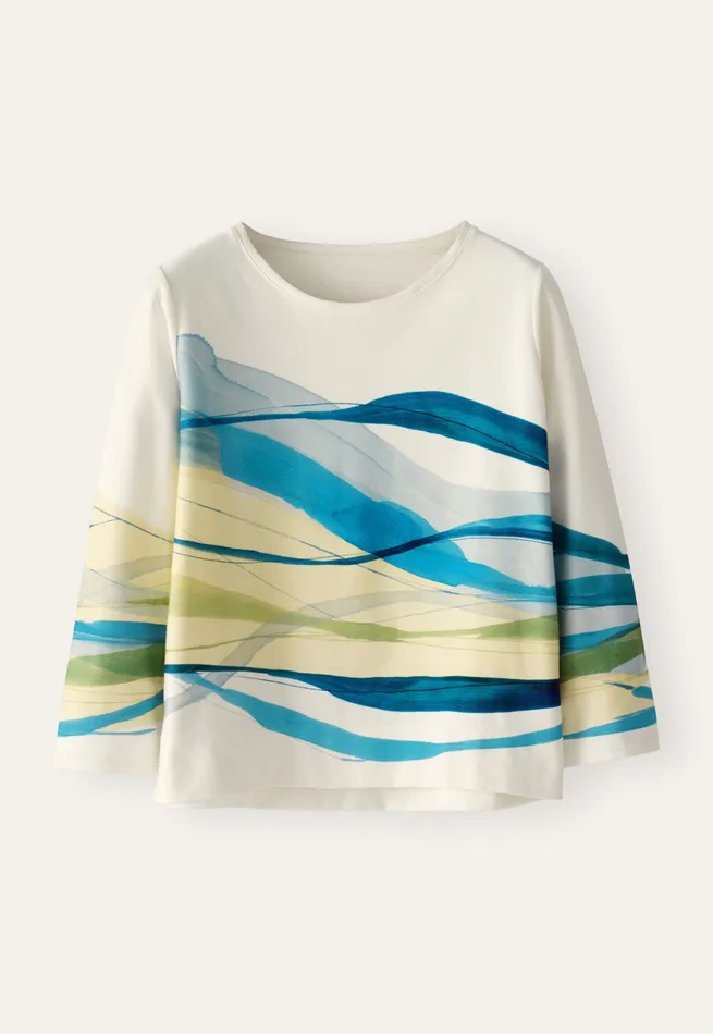 Poetry Fashion TShirt and Tops Women Printed Jersey Top Ocean Yellow