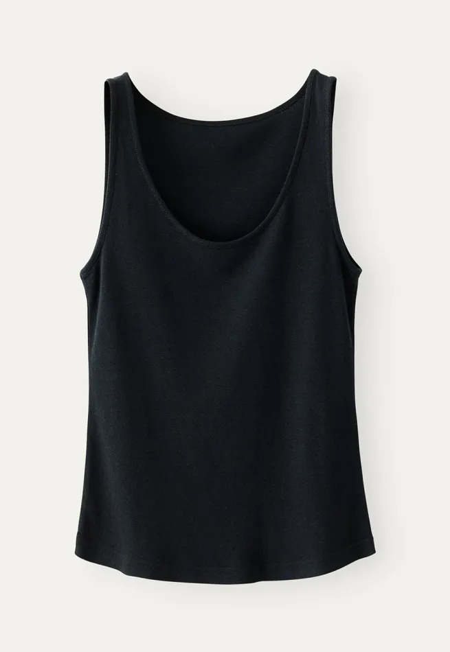Poetry Fashion TShirt and Tops Women Ribbed Vest Black