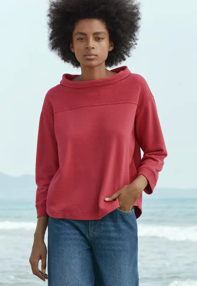 Poetry Fashion TShirt and Tops Women Rolledneck Jersey Top Pink Red