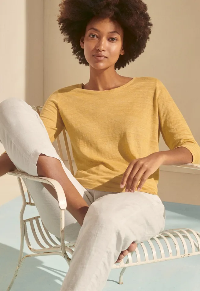 Poetry Fashion TShirt and Tops Women Roundneck Top Gold