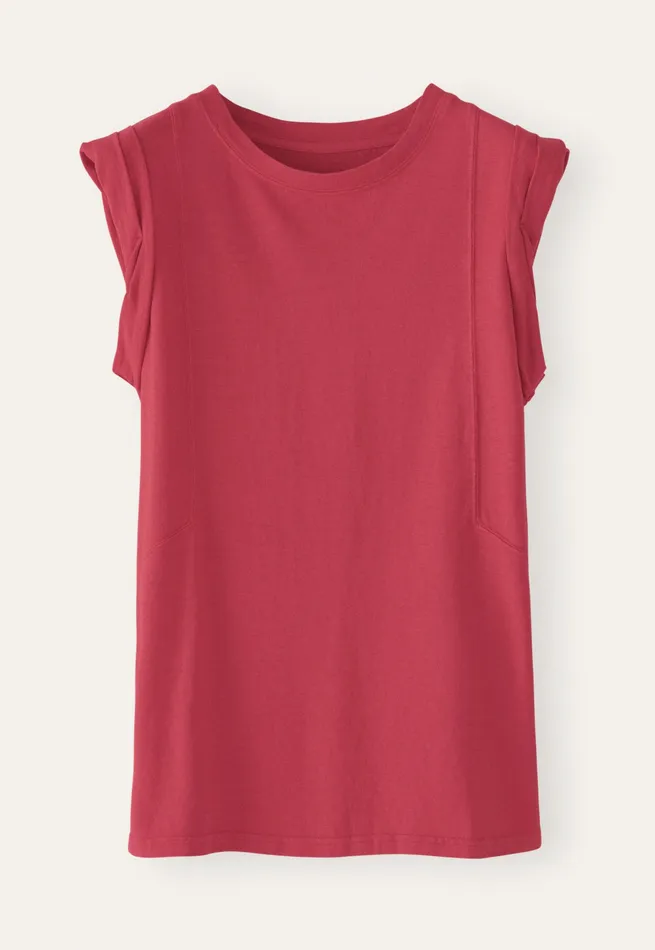 Poetry Fashion TShirt and Tops Women Sleeveless Jersey Top Cranberry Pink