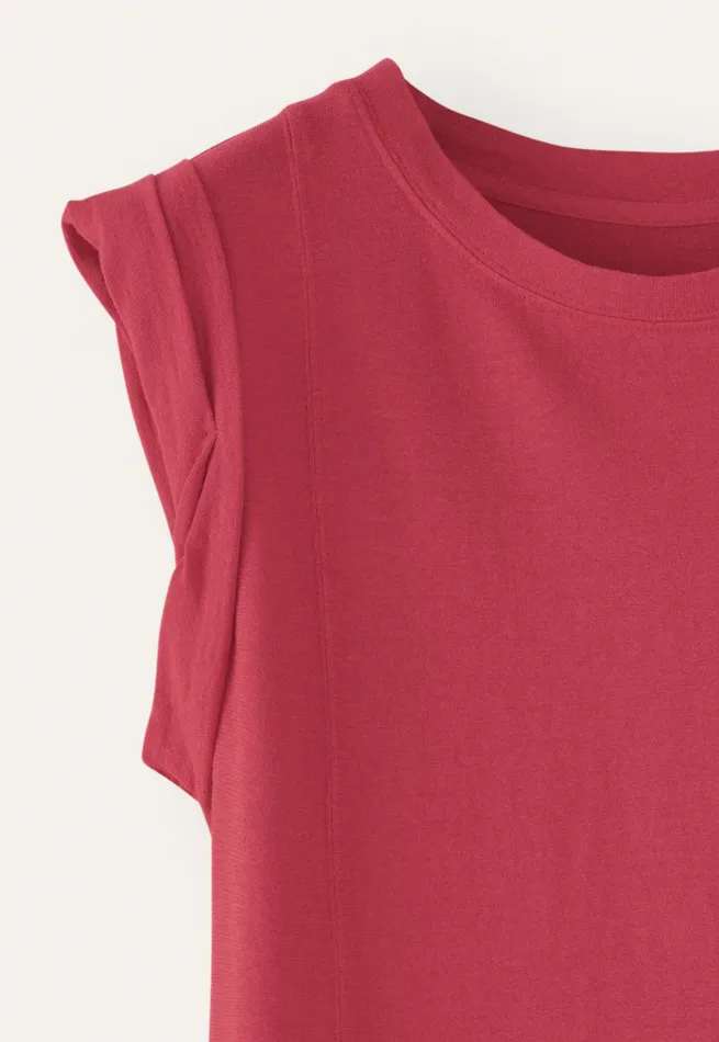 Poetry Fashion TShirt and Tops Women Sleeveless Jersey Top Cranberry Pink