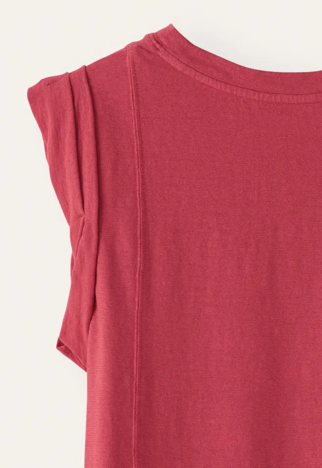 Poetry Fashion TShirt and Tops Women Sleeveless Jersey Top Cranberry Pink