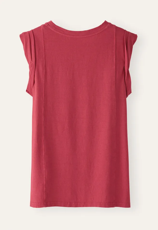 Poetry Fashion TShirt and Tops Women Sleeveless Jersey Top Cranberry Pink