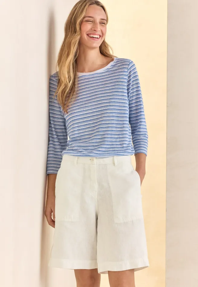 Poetry Fashion TShirt and Tops Women Striped Jersey Top Pale Cornflower