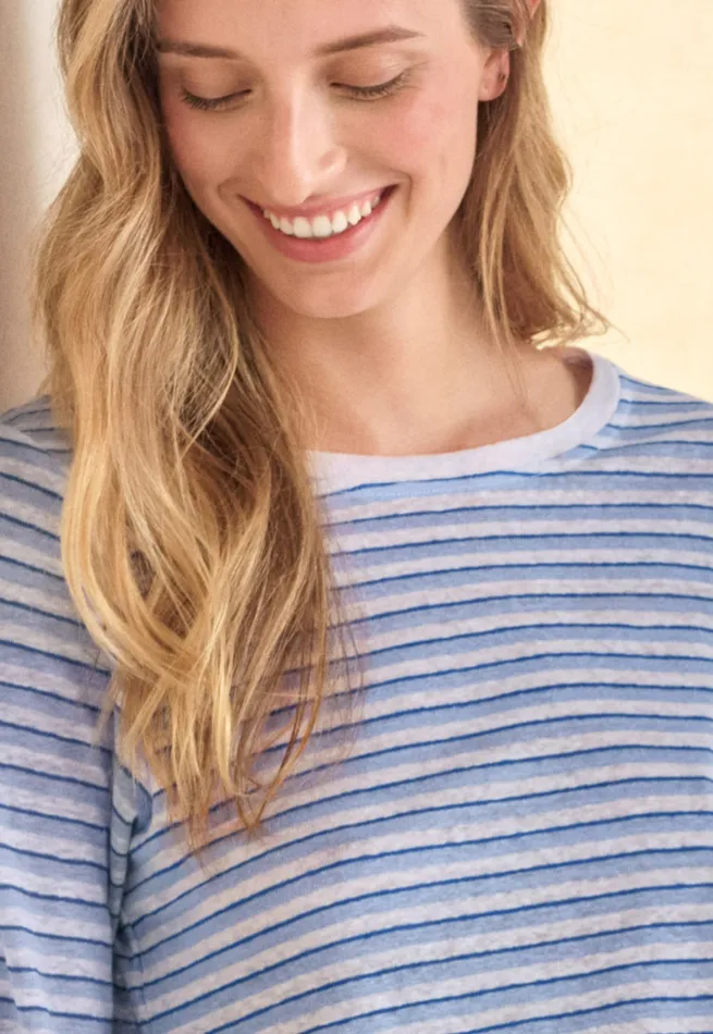 Poetry Fashion TShirt and Tops Women Striped Jersey Top Pale Cornflower