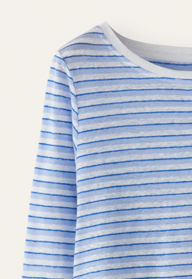 Poetry Fashion TShirt and Tops Women Striped Jersey Top Pale Cornflower