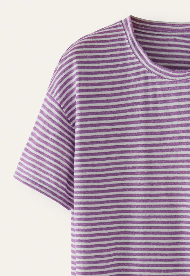 Poetry Fashion TShirt and Tops Women Striped Tshirt Purple White