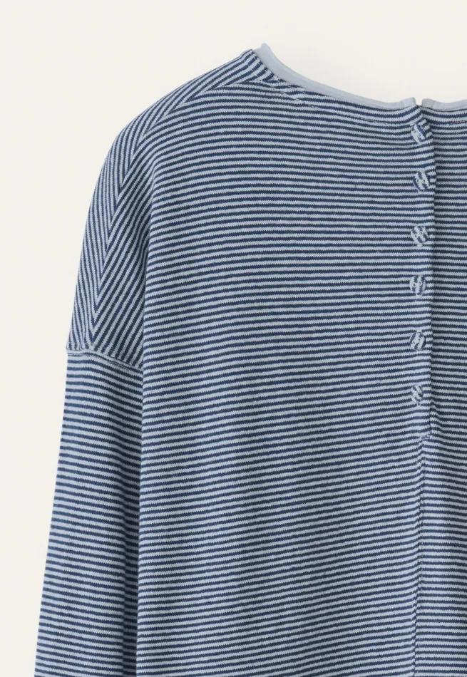 Poetry Fashion TShirt and Tops Women Striped Vneck Top Midnight White