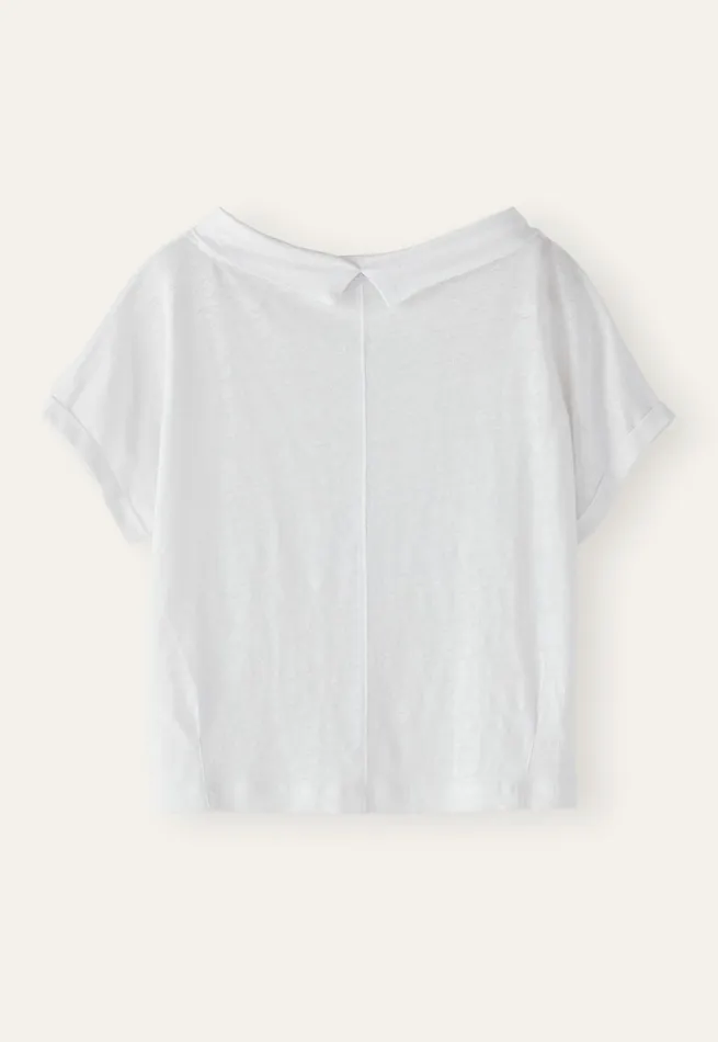 Poetry Fashion TShirt and Tops Women Turnedover Neck Top White