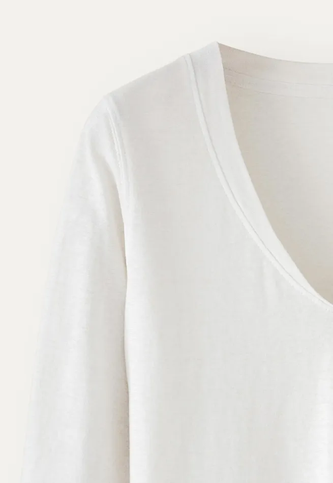 Poetry Fashion TShirt and Tops Women Vneck Tshirt White