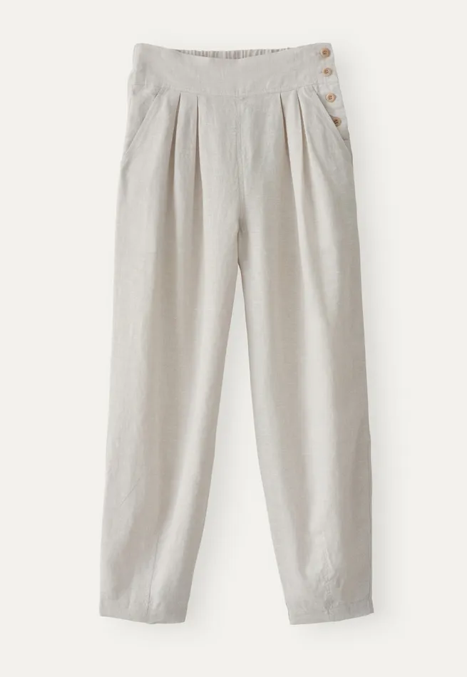 Poetry Fashion Trousers and Shorts Women Cropped Pleated Trousers Ice Grey