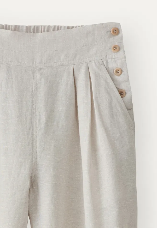 Poetry Fashion Trousers and Shorts Women Cropped Pleated Trousers Ice Grey