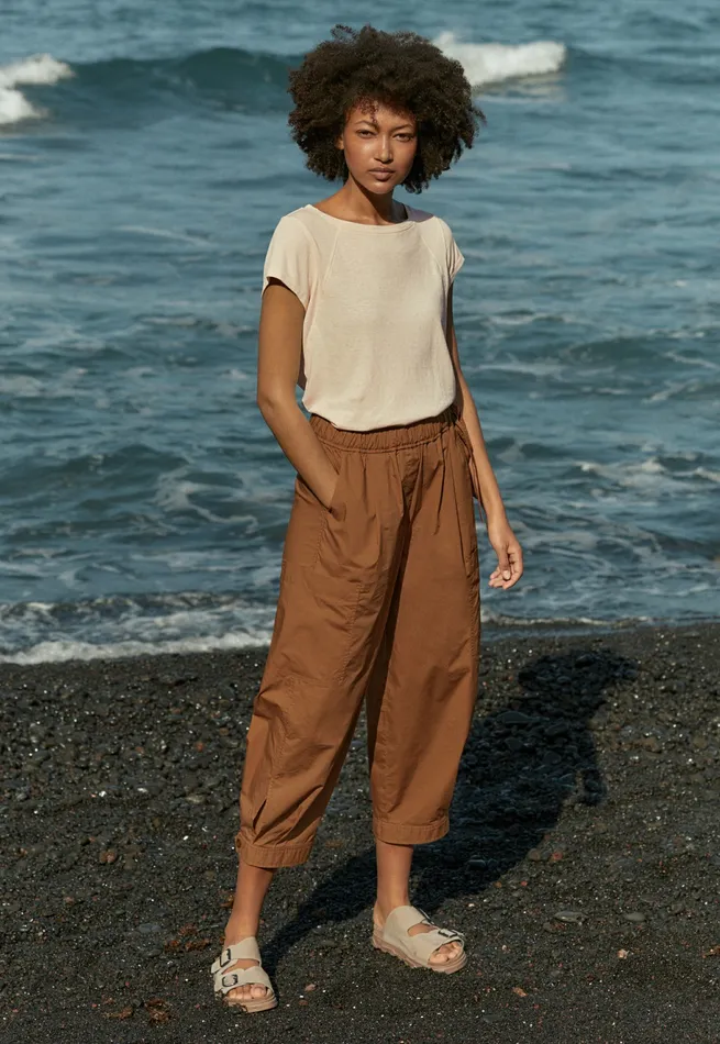 Poetry Fashion Trousers and Shorts Women Cropped Pullon Trousers Toffee