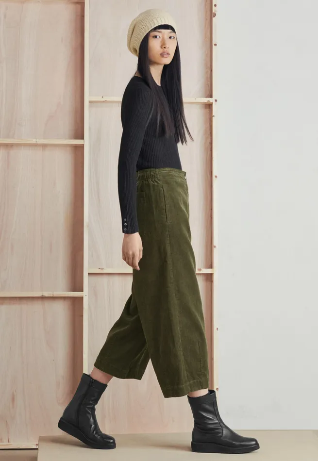 Poetry Fashion Trousers and Shorts Women Cropped Trousers Dark Fern