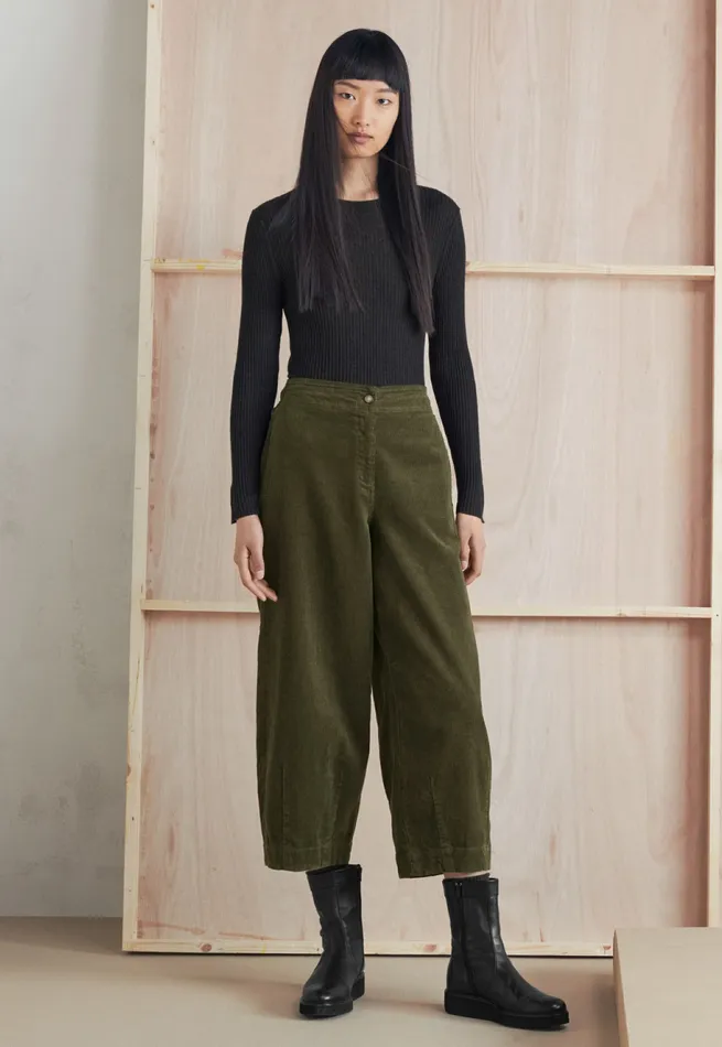 Poetry Fashion Trousers and Shorts Women Cropped Trousers Dark Fern