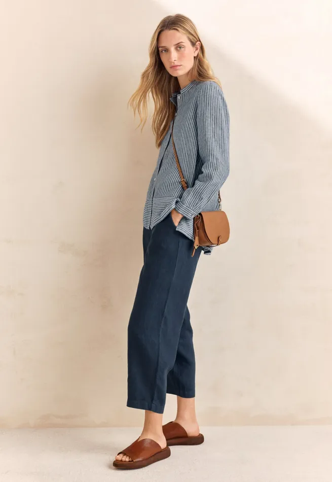 Poetry Fashion Trousers and Shorts Women Cropped Trousers Midnight Blue