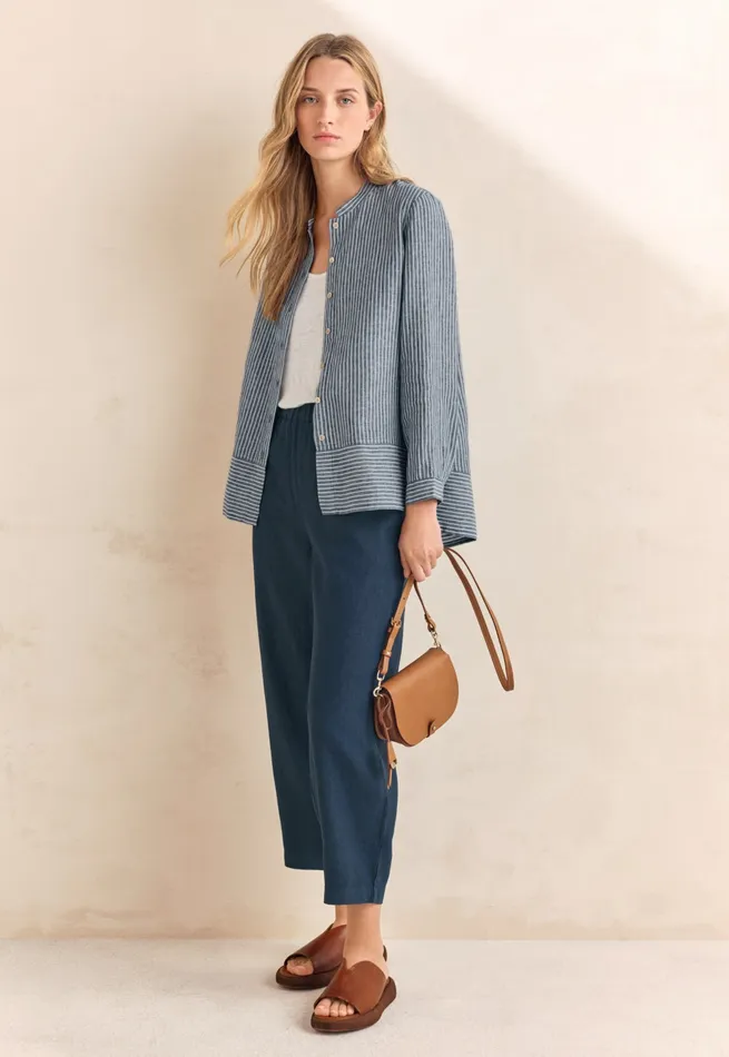 Poetry Fashion Trousers and Shorts Women Cropped Trousers Midnight Blue