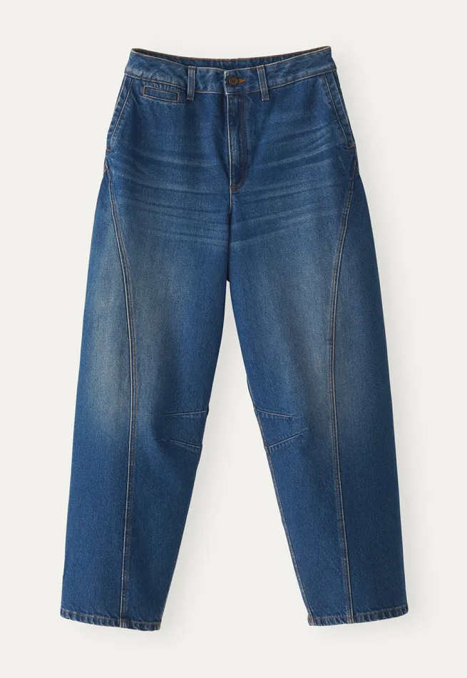 Poetry Fashion Trousers and Shorts Women Curveseam Denim Jeans Mid Blue Wash
