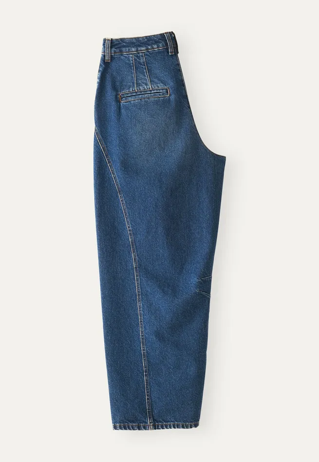 Poetry Fashion Trousers and Shorts Women Curveseam Denim Jeans Mid Blue Wash