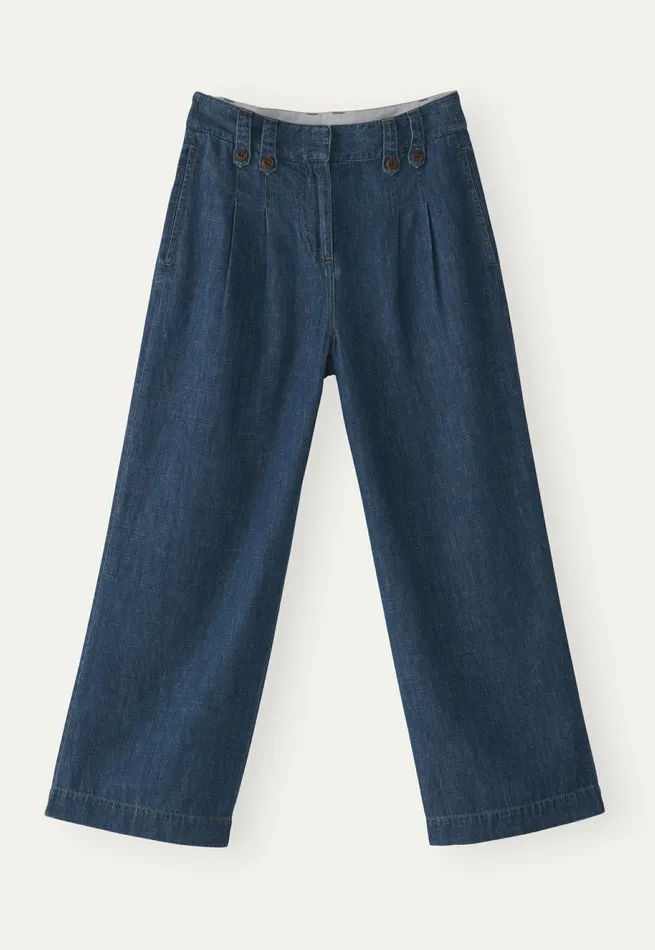 Poetry Fashion Trousers and Shorts Women Indigodyed Cropped Trousers Dark Denim