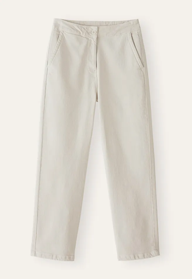Poetry Fashion Trousers and Shorts Women Slimfit Cropped Trousers Ecru