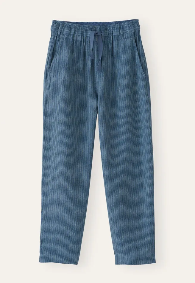 Poetry Fashion Trousers and Shorts Women Striped Pullon Trousers Petrol Blue