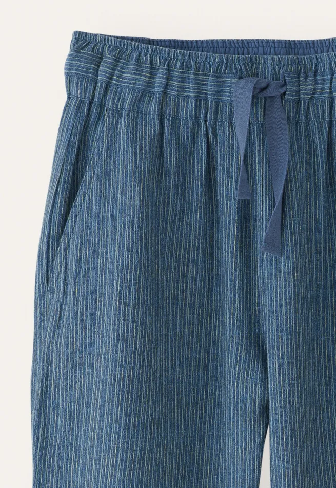 Poetry Fashion Trousers and Shorts Women Striped Pullon Trousers Petrol Blue