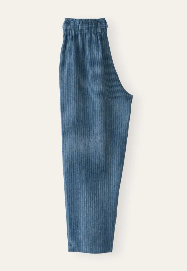 Poetry Fashion Trousers and Shorts Women Striped Pullon Trousers Petrol Blue