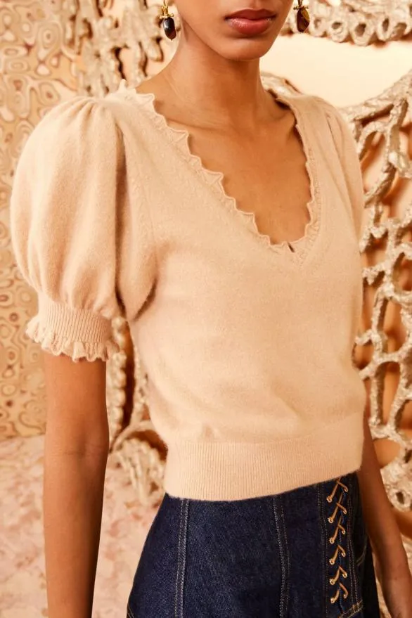 Polline Top Camel Women Ulla Johnson Tops Polline Top Camel Women Ulla Johnson Tops