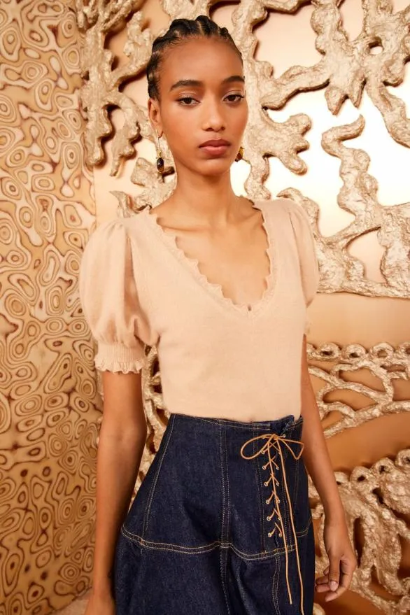 Polline Top Camel Women Ulla Johnson Tops Polline Top Camel Women Ulla Johnson Tops