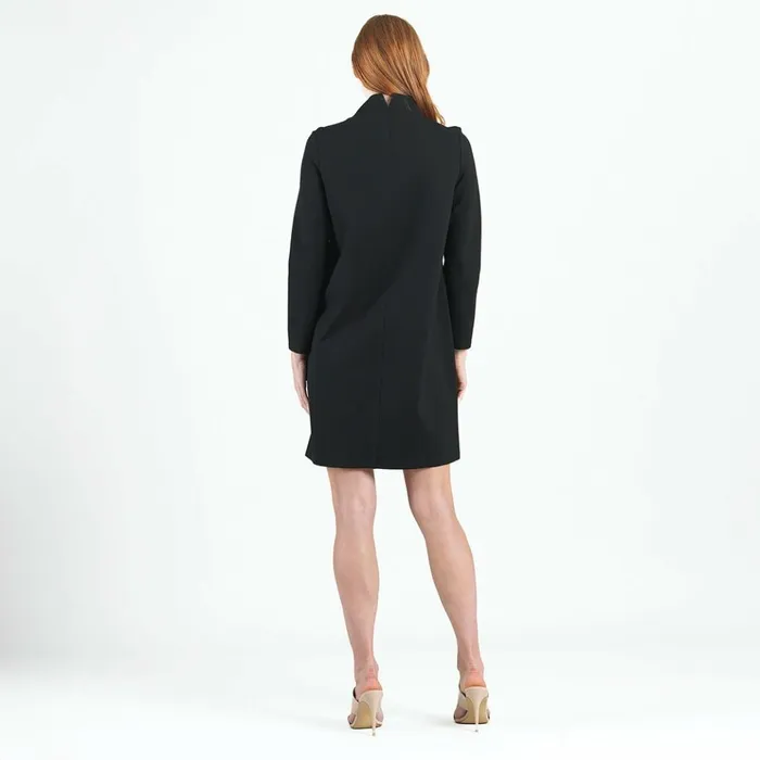 Ponte Knit 8211 Funnel Neck Tunic Sweater Dress 8211 Black 8211 Final Sale Women Clara Sunwoo Dresses Jumpsuits