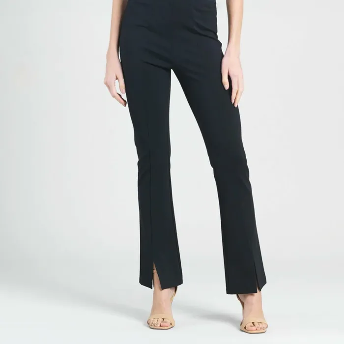 Ponte Knit 8211 Kick Front Slit Pant 8211 Black Women Clara Sunwoo Pants Skirts Ponte Knit 8211 Kick Front Slit Pant 8211 Black Women Clara Sunwoo Pants Skirts