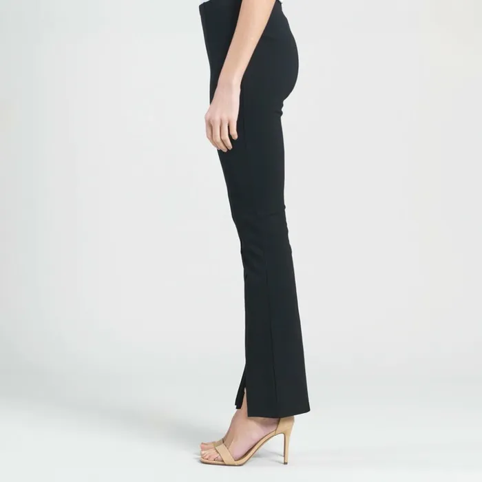 Ponte Knit 8211 Kick Front Slit Pant 8211 Black Women Clara Sunwoo Pants Skirts