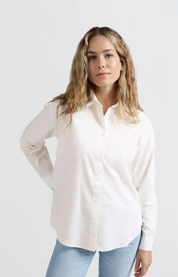 Poplin Blouse With Bow Details On The Back Blanc De Blanc White Women YAYA Blouses Poplin Blouse With Bow Details On The Back Blanc De Blanc White Women YAYA Blouses