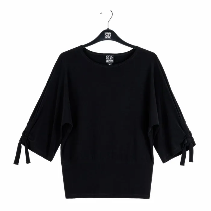 PullTie Cuff Blouson Top 8211 Black Women Clara Sunwoo Tops Tunics