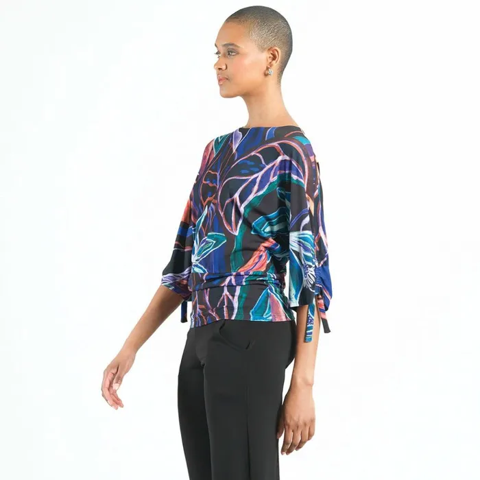 PullTie Cuff Blouson Top 8211 Petal Sketch 8211 Final Sale Women Clara Sunwoo Tops Tunics