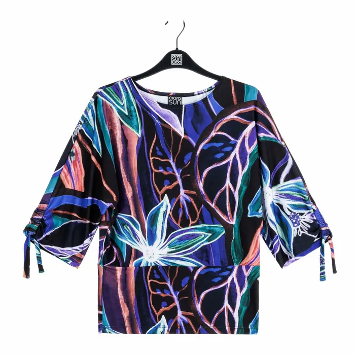 PullTie Cuff Blouson Top 8211 Petal Sketch 8211 Final Sale Women Clara Sunwoo Tops Tunics