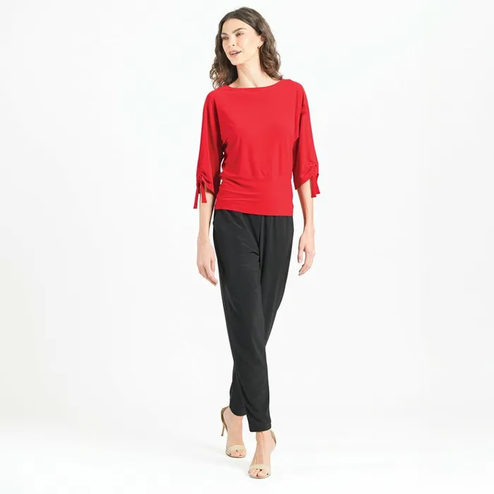 PullTie Cuff Blouson Top 8211 Red Women Clara Sunwoo Tops Tunics